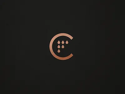 Copper Field brandmark copper drop field hemp icon logo oil organic seeds