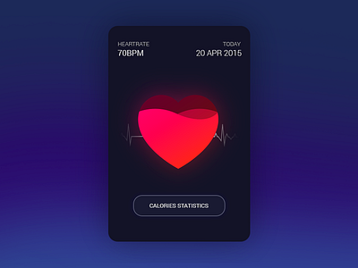 Heart graph calories futuristic health health app heart heartbeat heartrate material modal statistics stats