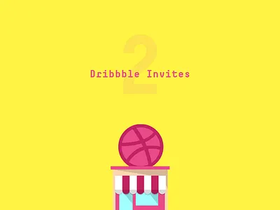 2 Dribbble Invites dribbble illustration invitation invite