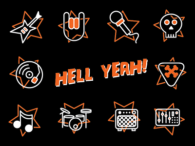 Rock music icon set dark icons heavy hell yeah icon set icons metal music rock