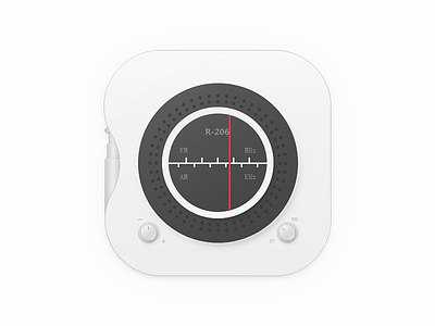 Tecsun R-206 flat icon radio
