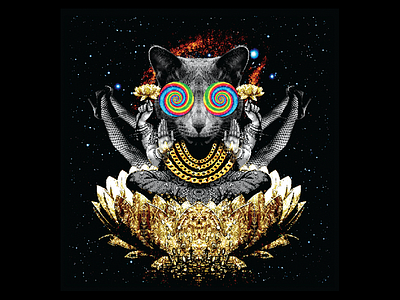 Mellow Mushroom 9 Mantras Tee 2 2 chains cat kitty legs lotus mellow mushroom mm psychedelic space