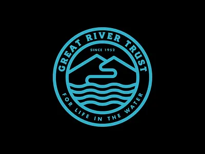 Watershed Badge RIP badge illustration killed logo monoline mountains rip river trust vector water watershed