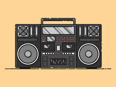 Old ghetto blaster illustration illustrator sound