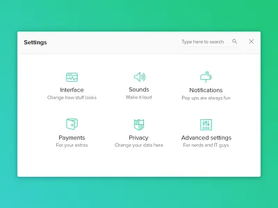 DailyUI - Day 007 Settings 007 app clean icons settings ui