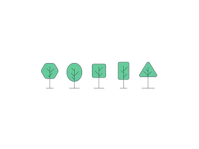 Little Trees brookly nyc circle graphic design green icon illustration octagon rectangle shapes square tree triangle