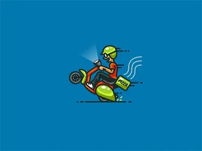 Scooter Pizza delivery bodea daniel brand identity creatank delivery designer food kreatank logo design pizza scooter