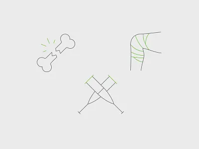 Orthopedic Icons bandage bone crutches knee ortho orthopedic