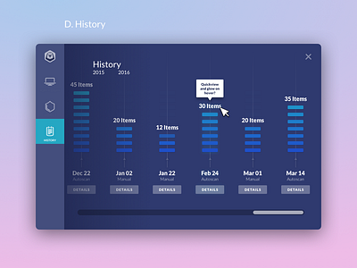 PC Cleaner History graph histograph history pc cleaner stats ui