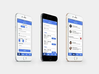Ridesharing Screens ios mobile app rideshare transportation ui ux