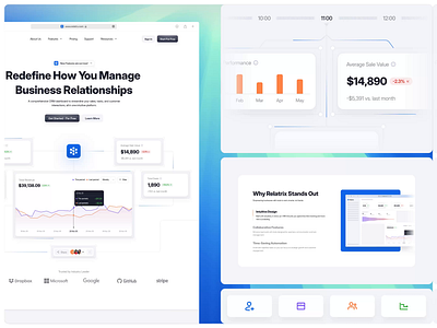CRM: Website Design animation component crm customer design hero landing page marketing motion graphics saas ui uidesign ux uxdesign web web design website
