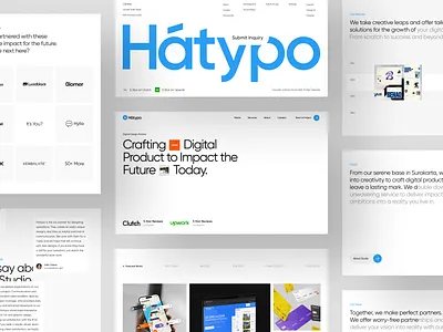 Hatypo Studio Official Website - Homepage agency landing page agency website creative agency development digital agency landing page layout minimalist studio website swiss design ui design web web design web development website