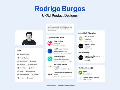 Rodrigo Burgos – UX/UI Product Designer branding design landing product designer ui ux uxui designer web designer website