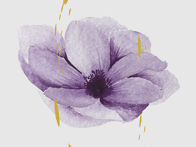 New Prints flower gold leaf watercolor