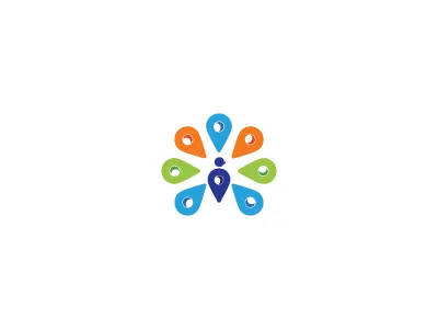 Peacock Spot location logomark peacock pin spot