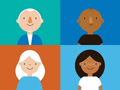 Characters characters faces graphic illustration simple