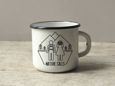 Nature Calls Mug camping enamalmug hiking nature wild