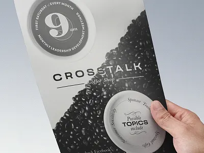 Cross Talk baskerville black coffee contrast cross diagonal elegant shop talk white