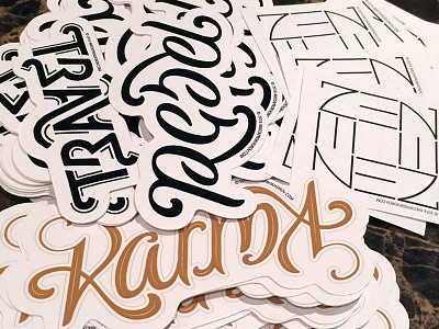 Ambigram sticker 4-pack ambigram easy hand lettering lettering sticker type typography