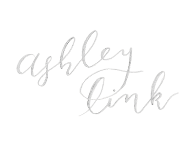 Ashley Link brush lettering elegant gray hand lettering script watercolor