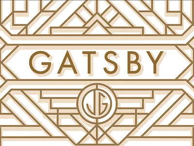 Great Gatsby Poster Detail art deco gold great gatsby illustration line art pattern poster