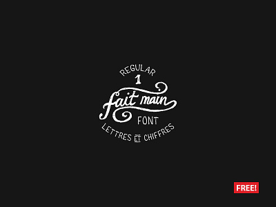 The FREE Fait Main Font font font face free font handcrafted font typeface vintage font