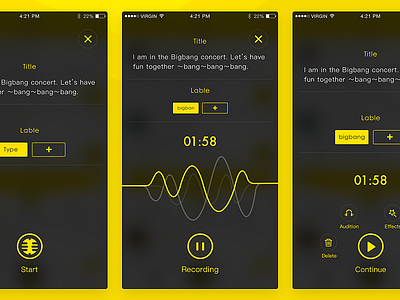 Live Fm Project ai contact line live play ps sketch social ui voice yello