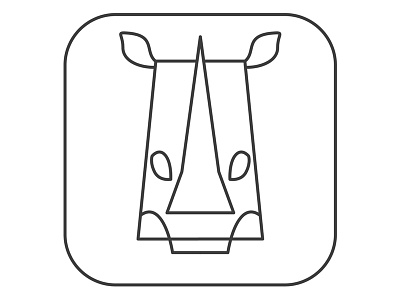 Rhino design elegant icon line minimalist rhino simple