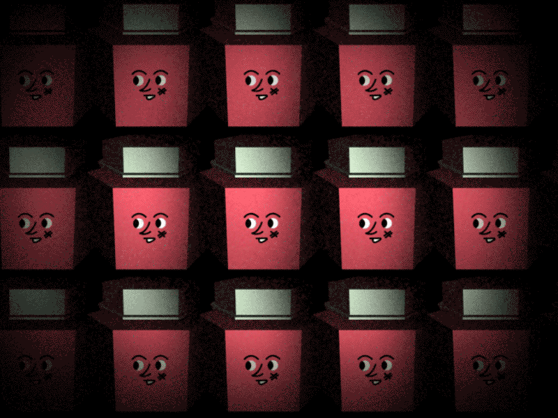 Headz cap eyes faces gif glitch heads hexagon nose small vignette