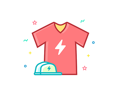 Gear Icon - Shirt And Hat bolt clothes gear hat icon illustration lightning shirt star