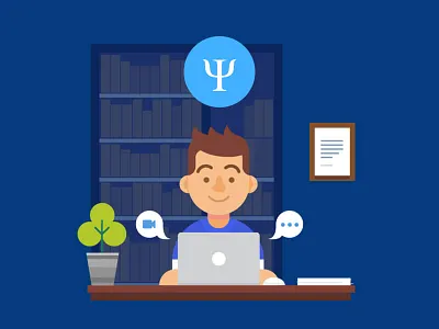 Remote Therapy flat illustration vector
