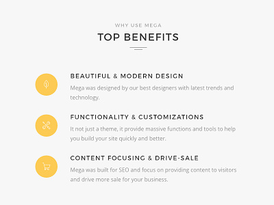 Client interest benefits benefit feature theme wordpress