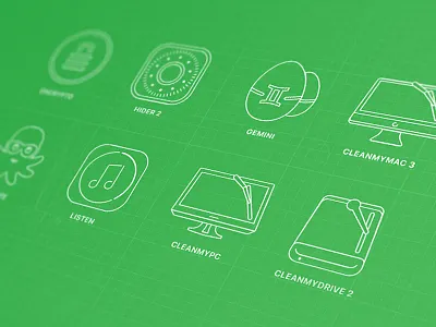 MacPaw Products app cover grid icons lines macpaw outline preview products