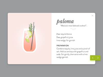 DAILY UI - 040 Recipe daily design drink illustration panel recipe typography ui web