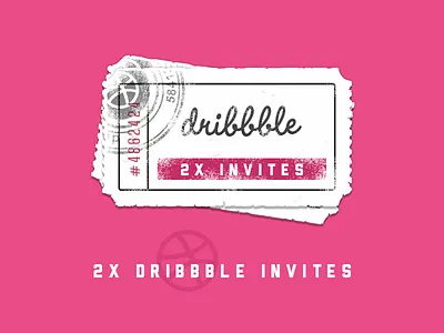 2x Dribbble Invites 2 card design dribbble giveaway icon iconography icons illustration invitation itsekhtiar ticket