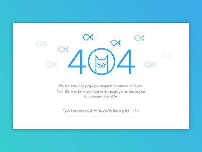 DailyUI - Day 008 404 Page 008 404 cat error fishes site ui