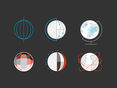 Global Explorations circle earth global globe icons map mono line planet world