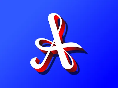 36 days of type - A 36days 36daysoftype a black blue gradient handwrite handwritten letter lettering red white