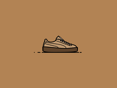 Puma Rihanna Creeper Oatmeal brown icons illustration puma rihanna shoes sneakerhead sneakers trainers vector women