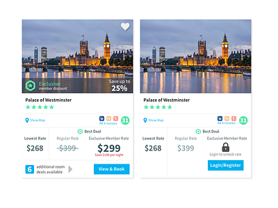 Hotel Booking Cards card hotel ui