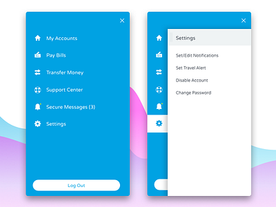 menu concept bank blue curtain menu responsive