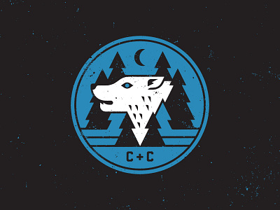 Merch/patch graphic patch trees wolf