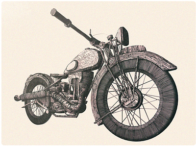 Triumph Wood 2d 3d c4d illustration motorcycle triumph wood