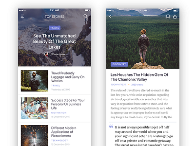 Blog App User Interface app blog clean ios minimal mobile ui user interface ux