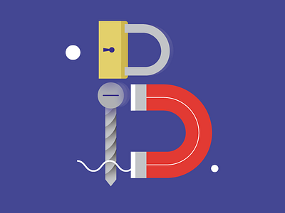 magnetic B 36daysoftype alphabet illustration locker magnetic screw shoes type walk