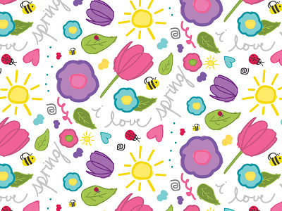 Spring Pattern cute flowers illustration pattern spring