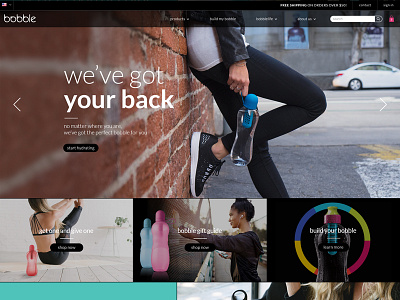 Bobble Homepage 2/2 bobble color design homepage lifestyle minimal ui waterbottle