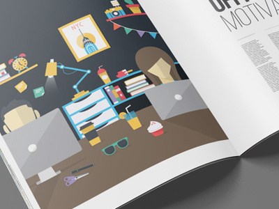 Illustration Home Office design flat home office icons illustration vector