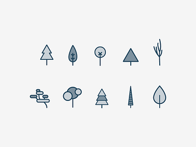 Tree icons forest geometric icon logo nature symbol tree vector