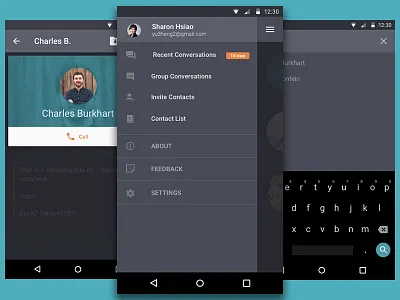 Blaber Android App android app chat communicate navigation drawer user experience user interface